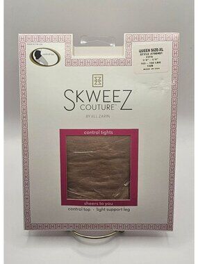 Skweez Couture By Jill Zarin Control Top Sheer Tights Queen Size XL Tan Light Su